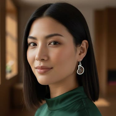 🐚 Aretes Colgantes de Plata .925 con Fósil de Amonita