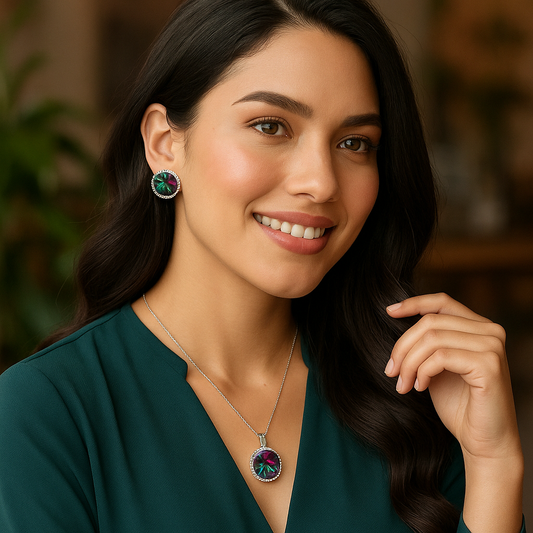 Juego Multicolor en Plata .925